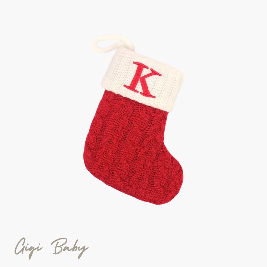 Eerste kerst sokje met letter