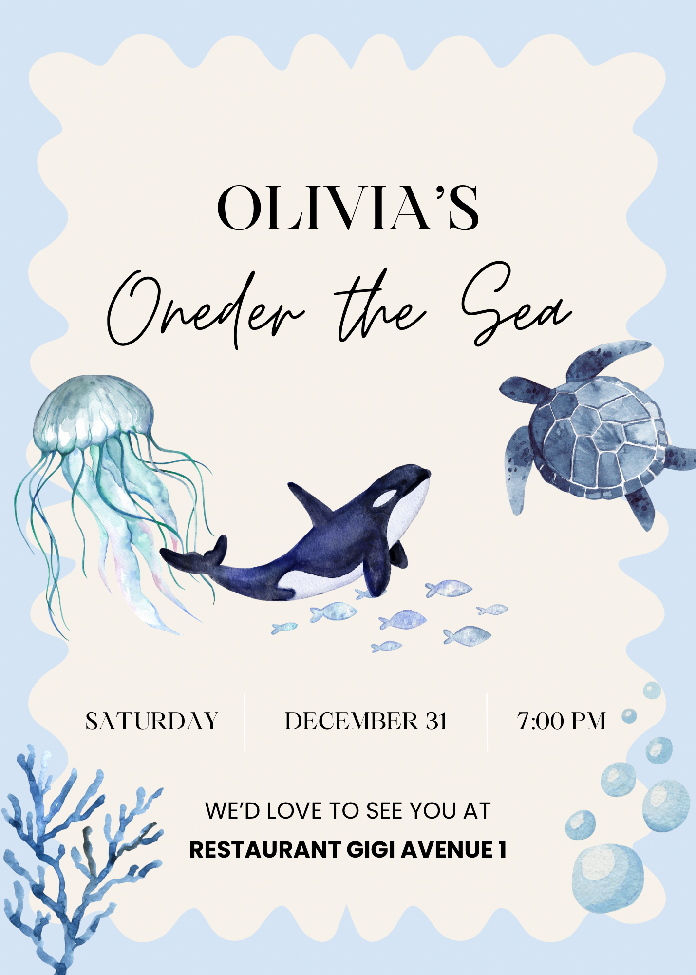 Oneder the sea | uitnodiging