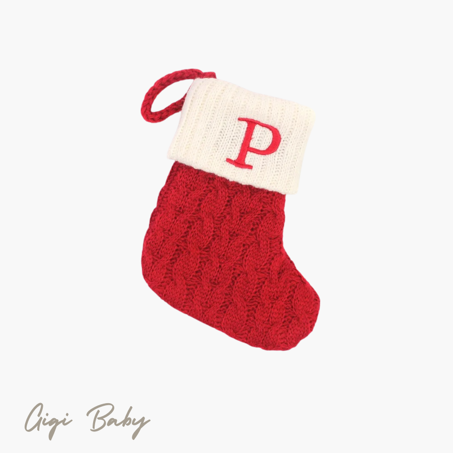 Eerste kerst sokje met letter