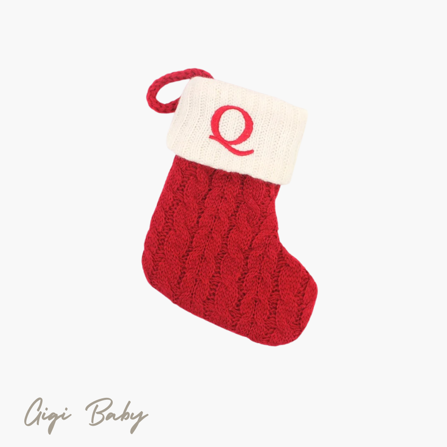 Eerste kerst sokje met letter
