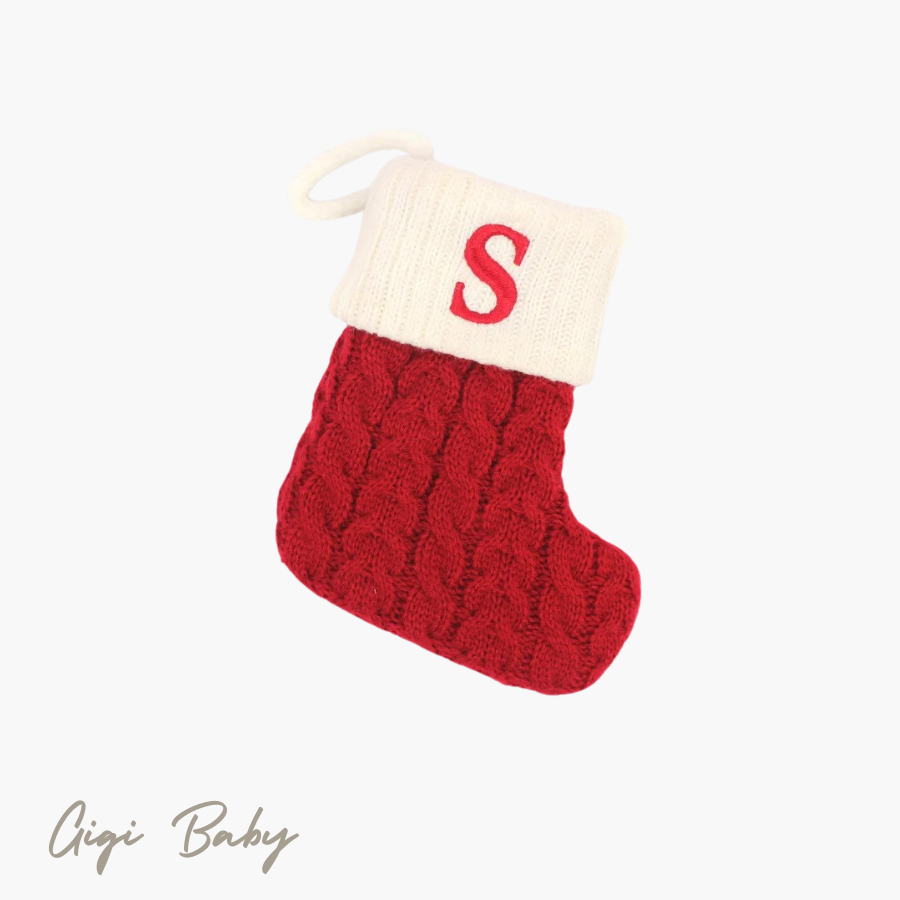 Eerste kerst sokje met letter