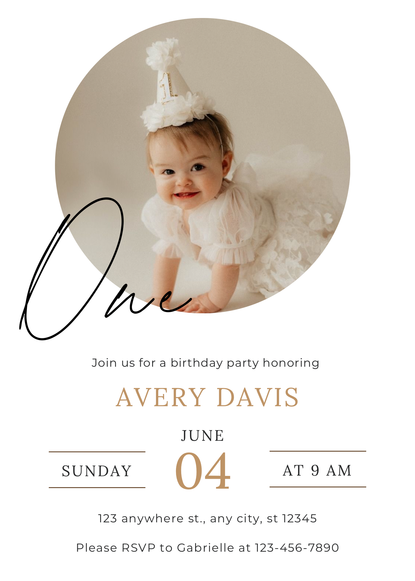 First Birthday picture | uitnodiging