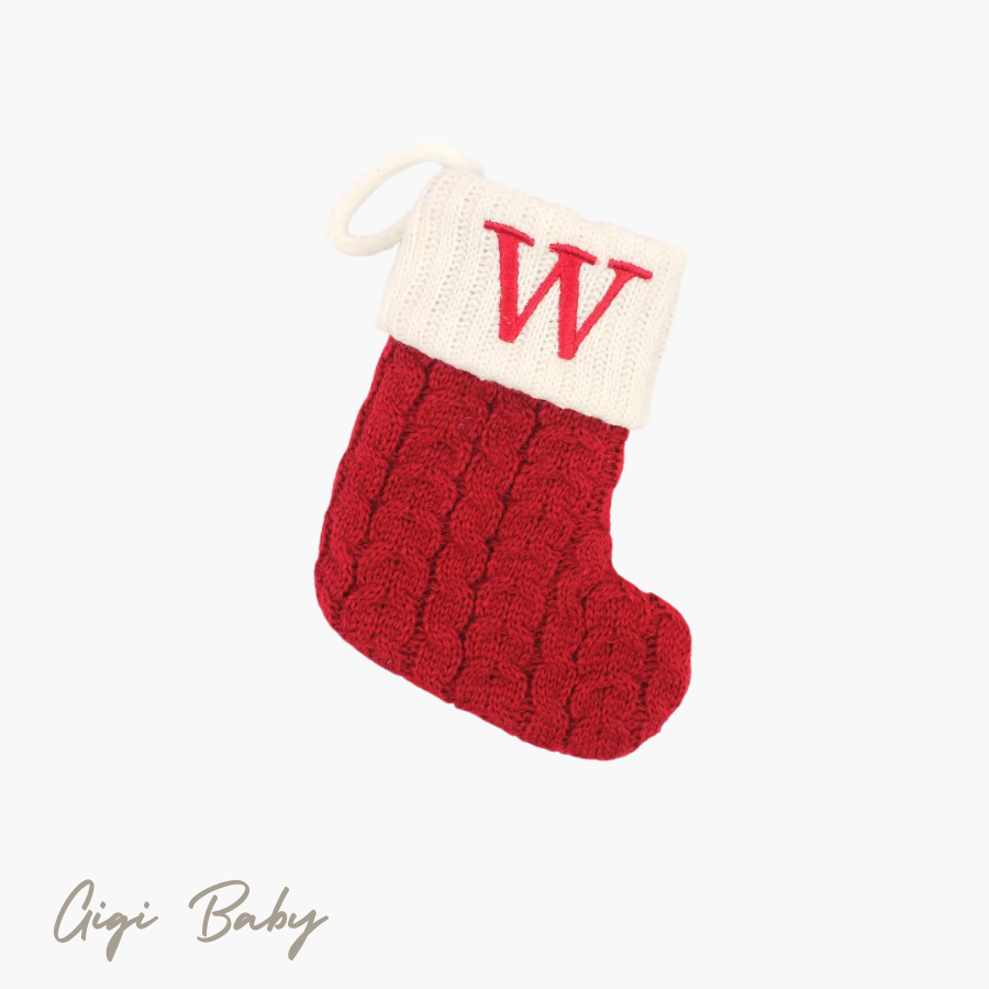 Eerste kerst sokje met letter