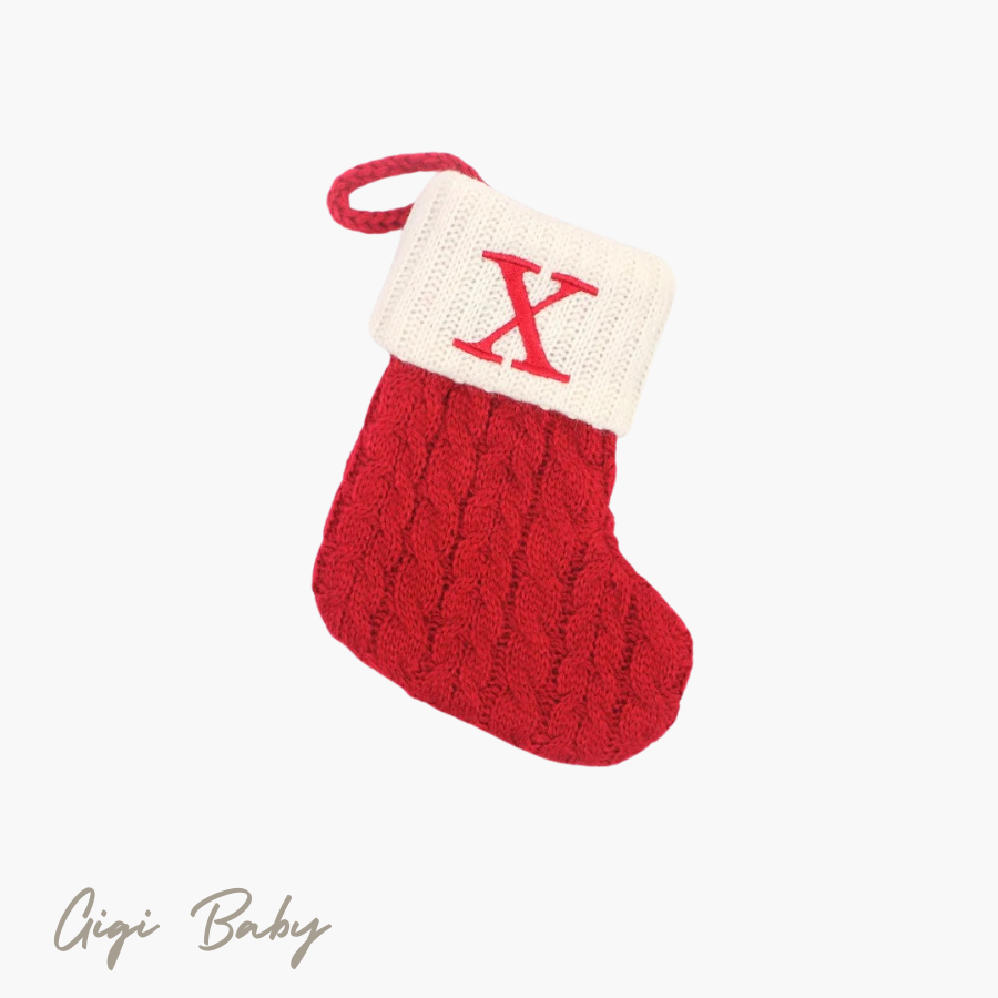Eerste kerst sokje met letter