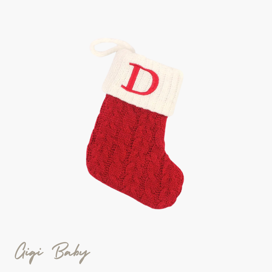 Eerste kerst sokje met letter