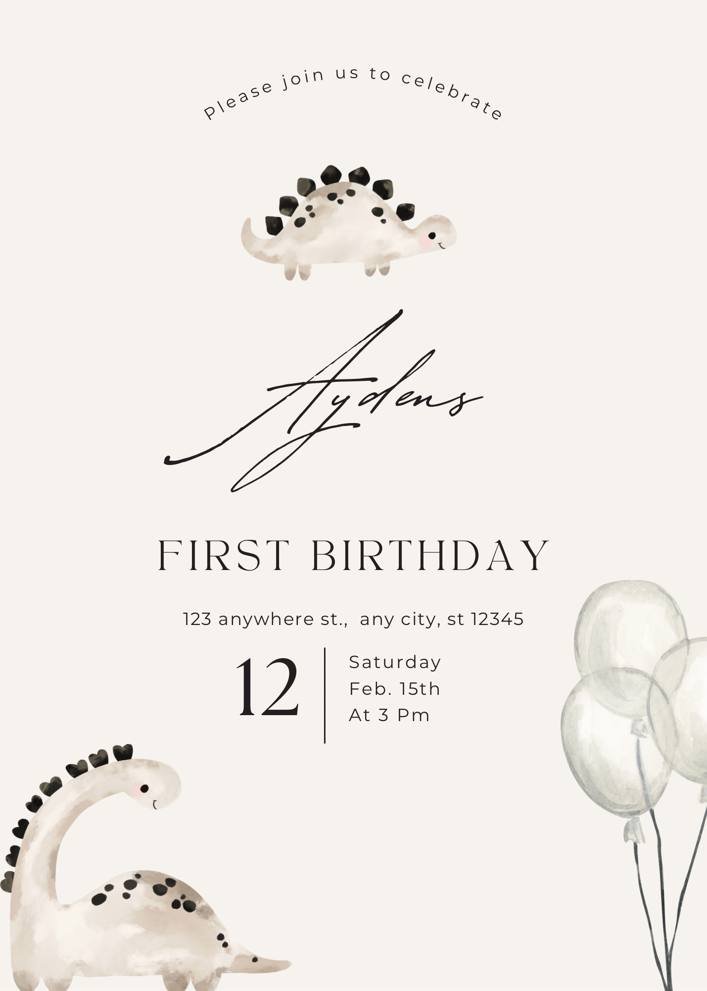 Dino beige | uitnodiging