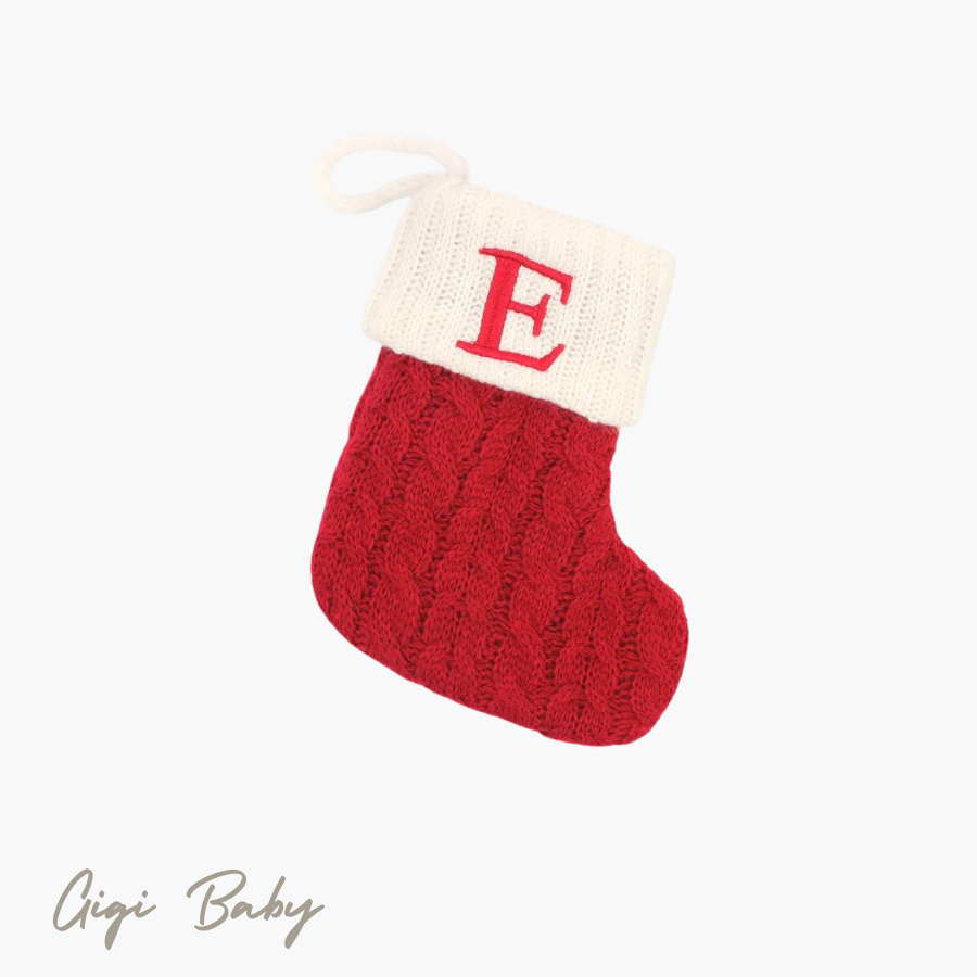Eerste kerst sokje met letter