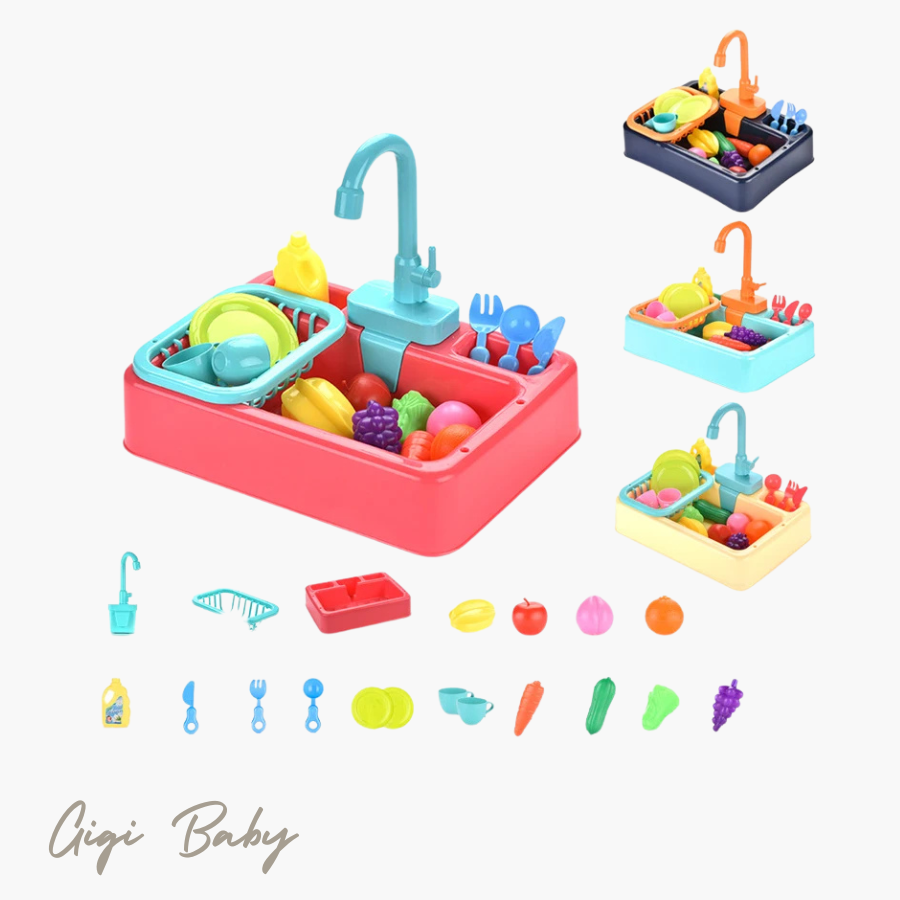 Mini kinderwasbak met stromend water
