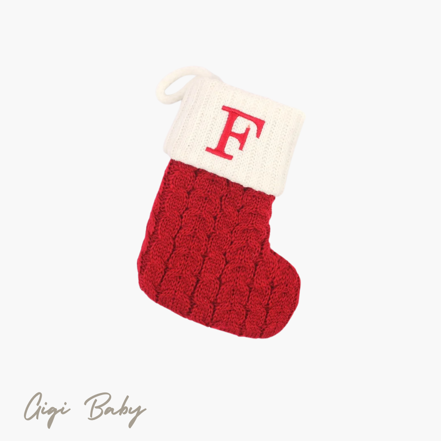 Eerste kerst sokje met letter
