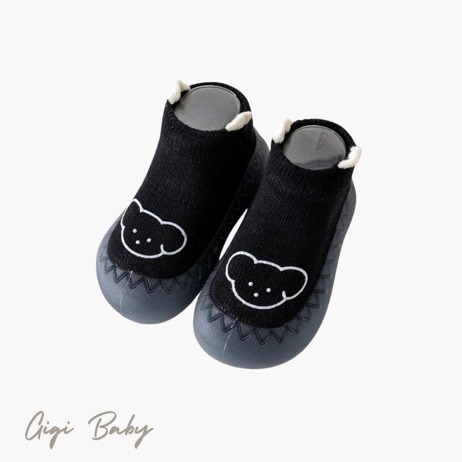 Anti slip warme slofjes met beertjes