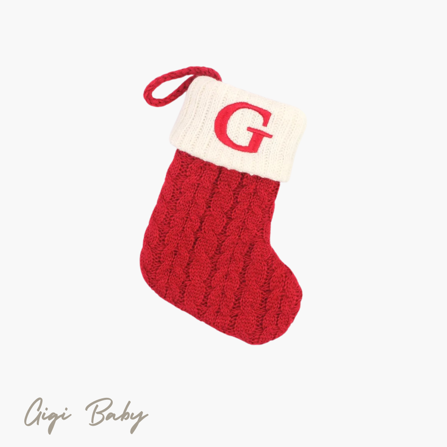 Eerste kerst sokje met letter