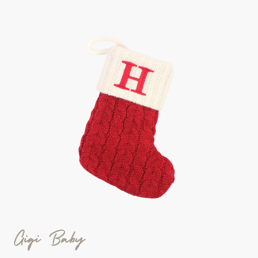 Eerste kerst sokje met letter