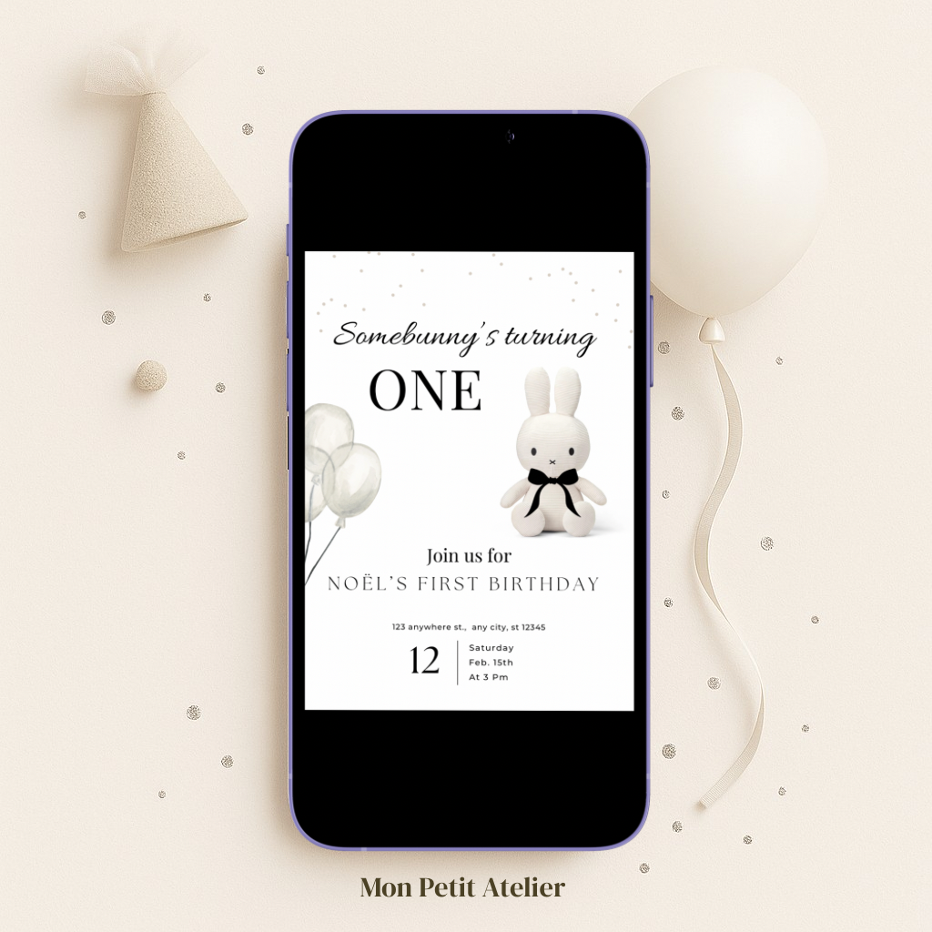 Somebunny’s turning one | uitnodiging