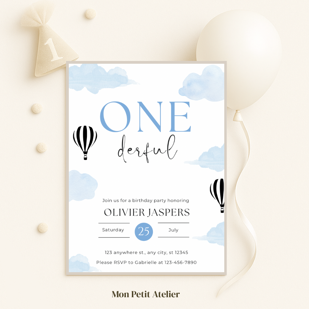 Onederful luchtballon | uitnodiging
