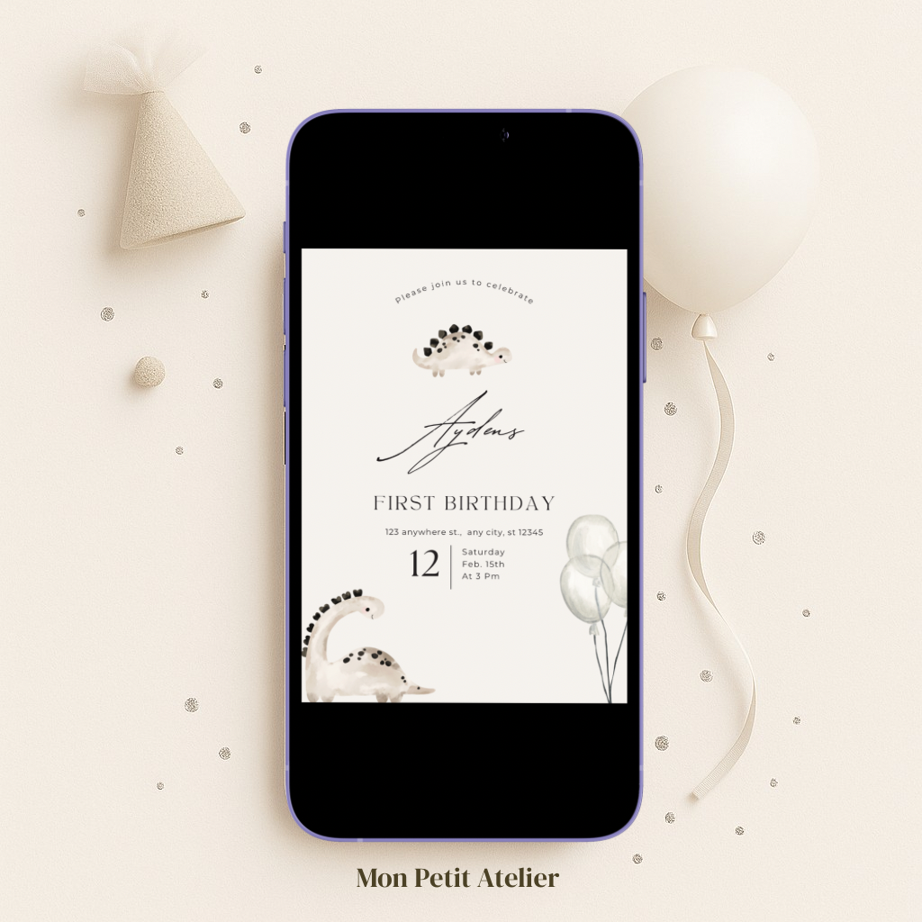 Dino beige | uitnodiging