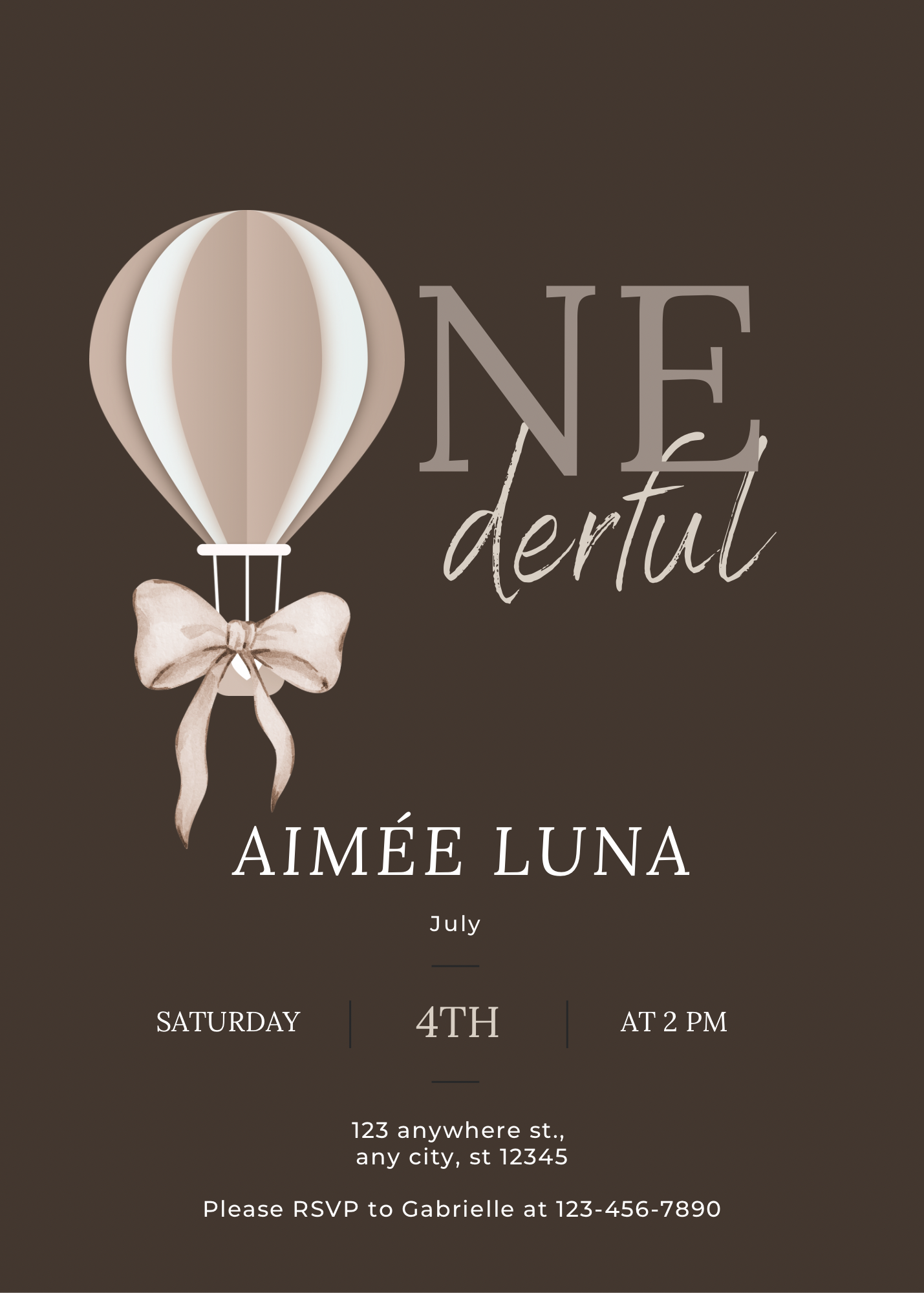 Onderful chocolat brown | uitnodiging