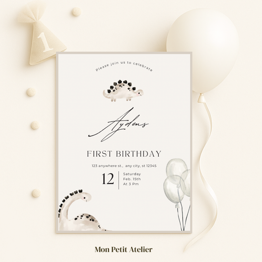 Dino beige | uitnodiging