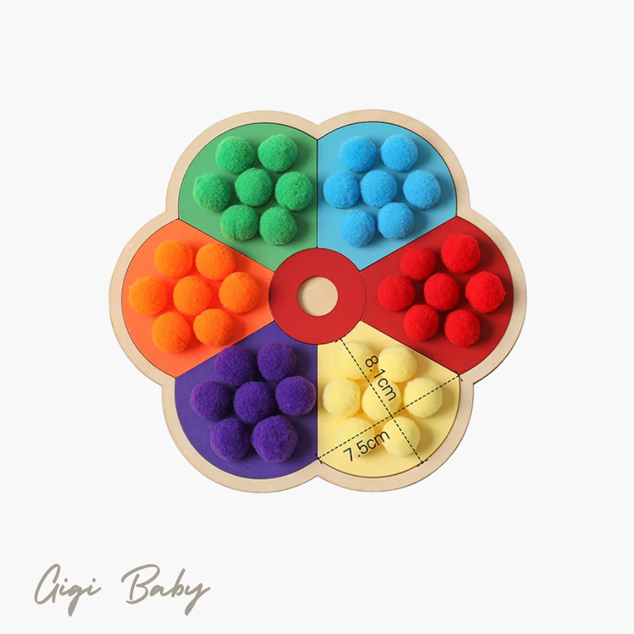 Pompom kleuren spel montessori