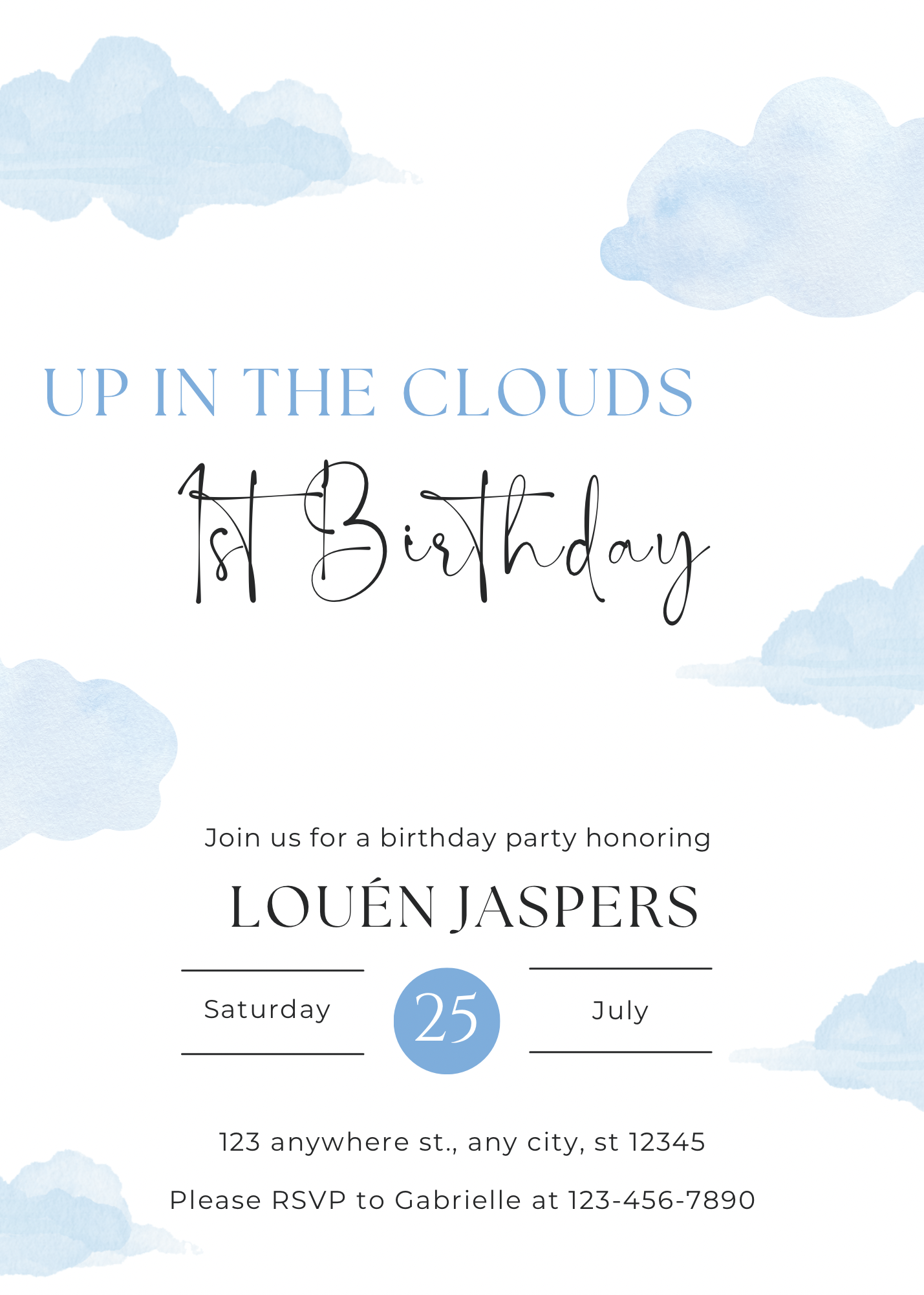 Up in the clouds | uitnodiging