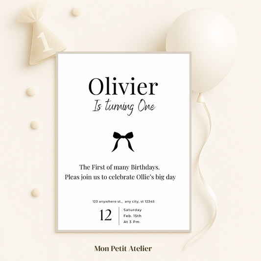 Little black bow | uitnodiging
