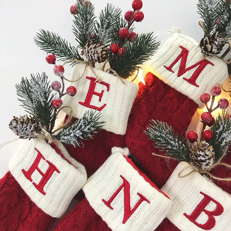 Eerste kerst sokje met letter