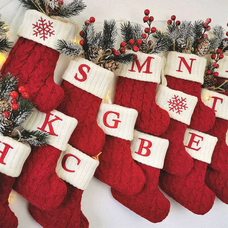 Eerste kerst sokje met letter