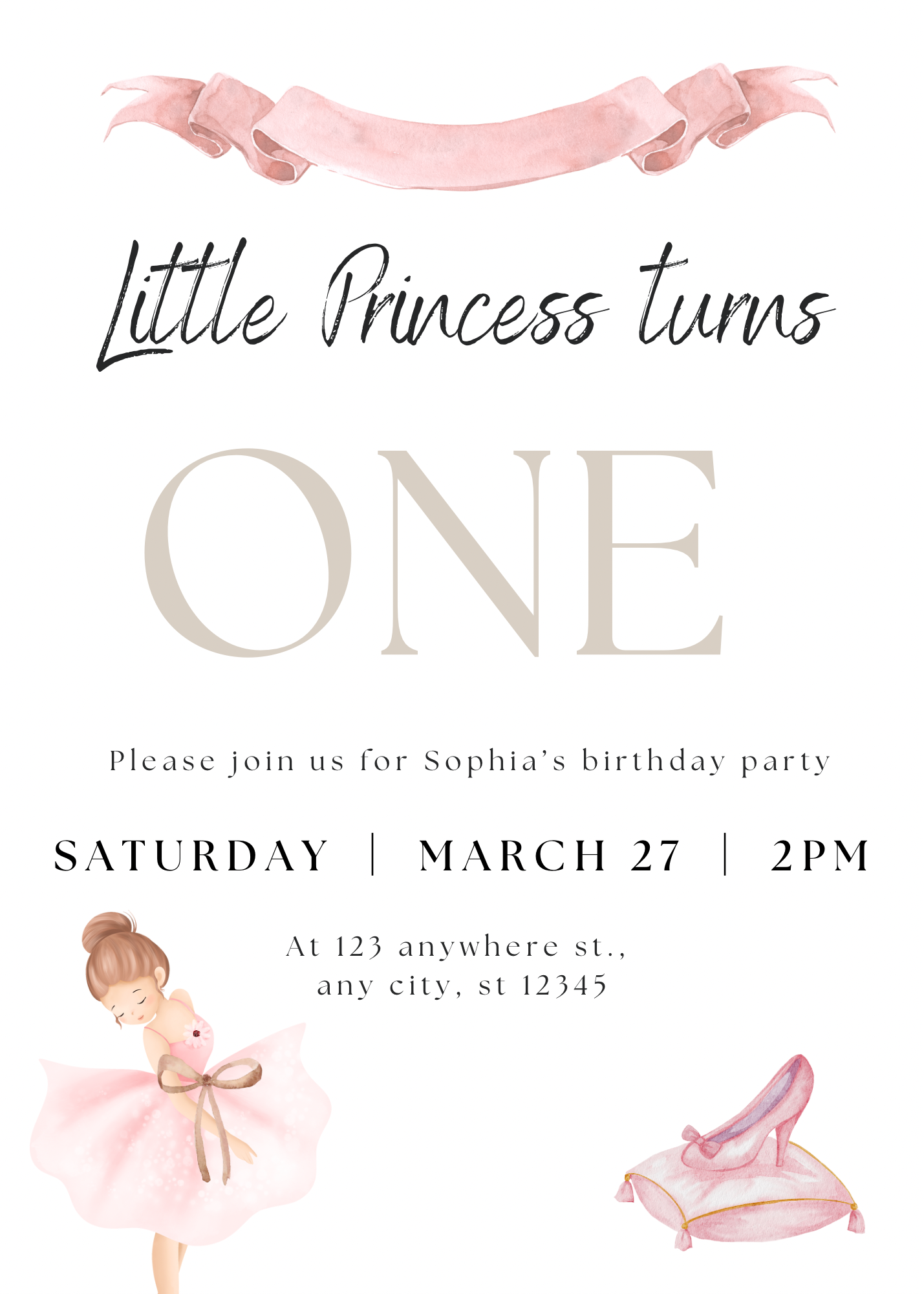 Princess turns one | uitnodiging
