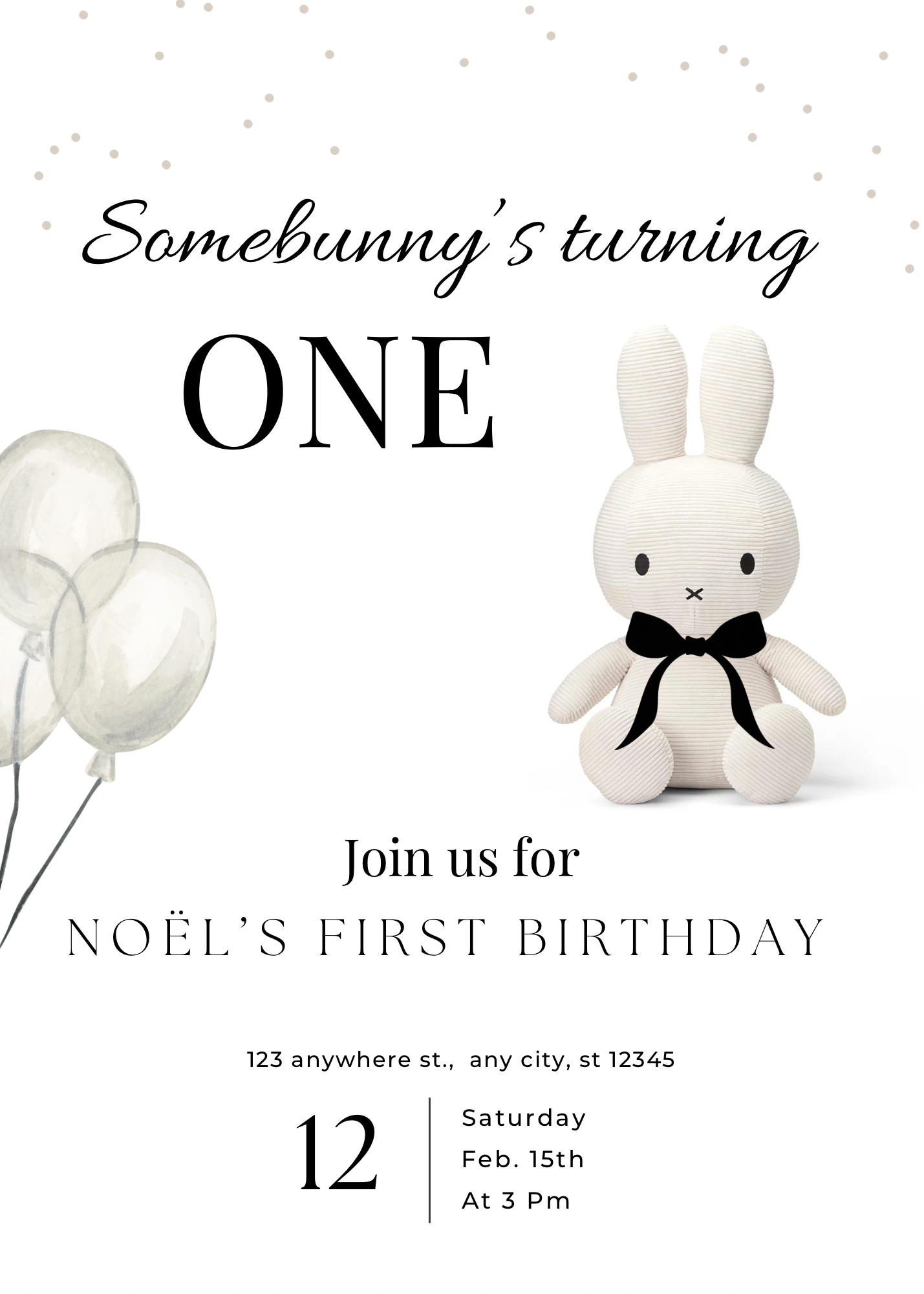 Somebunny’s turning one | uitnodiging
