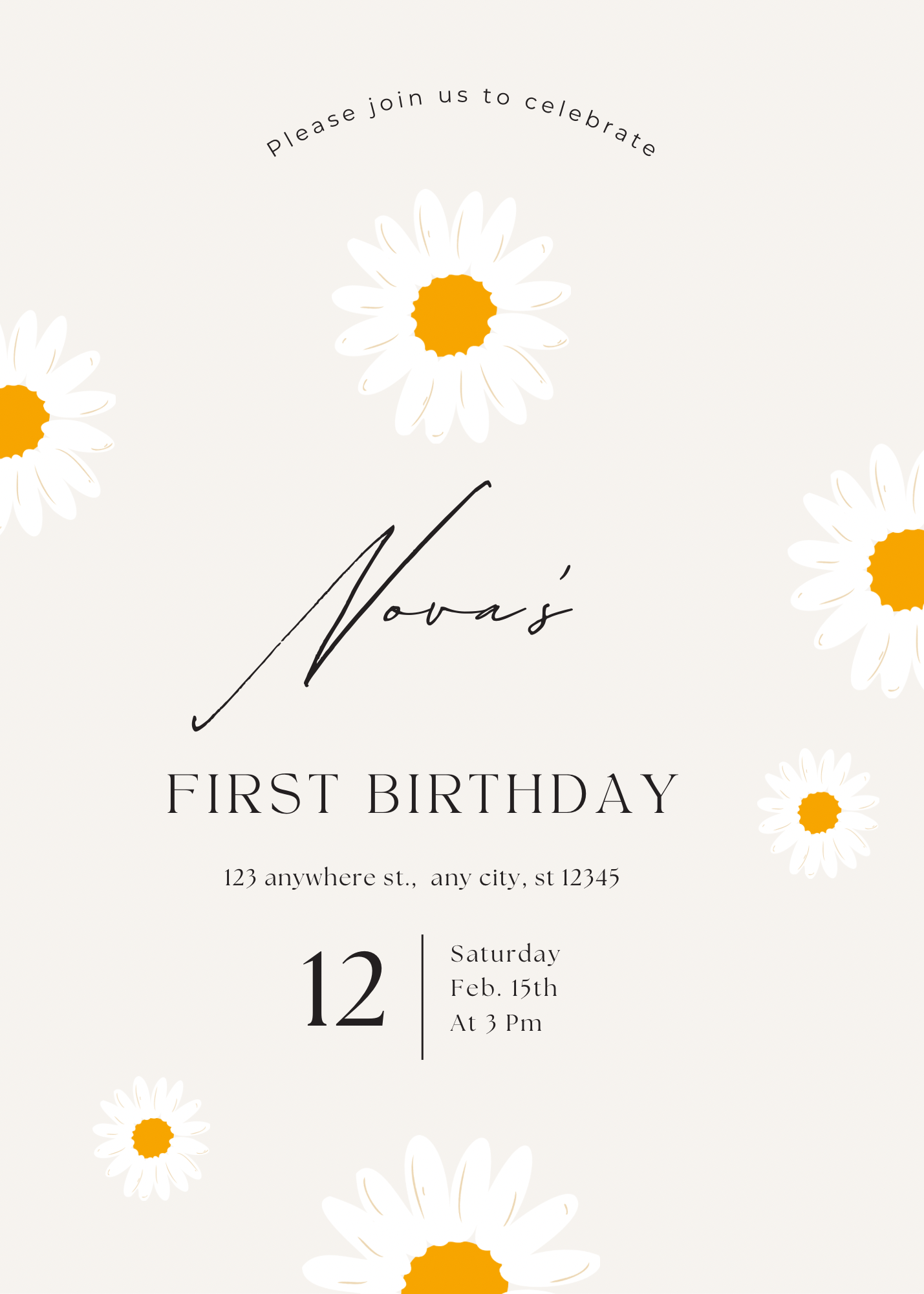 Daisy flowers | uitnodiging