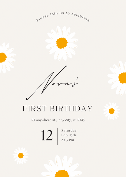 Daisy flowers | uitnodiging