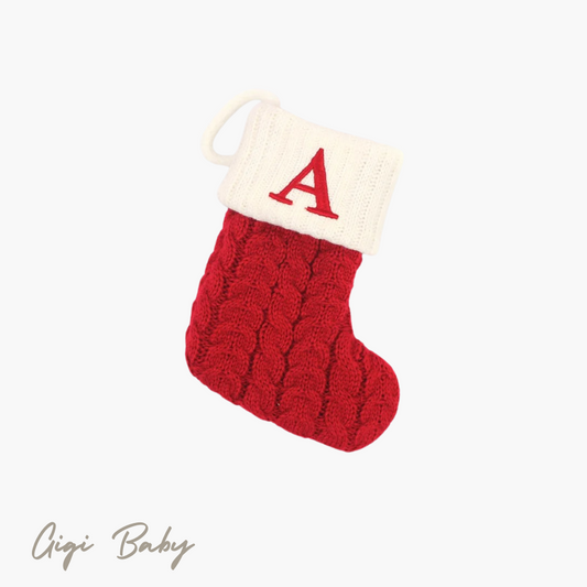 Eerste kerst sokje met letter