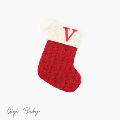 Eerste kerst sokje met letter