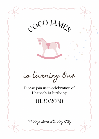 Nostalgie paardje | uitnodiging