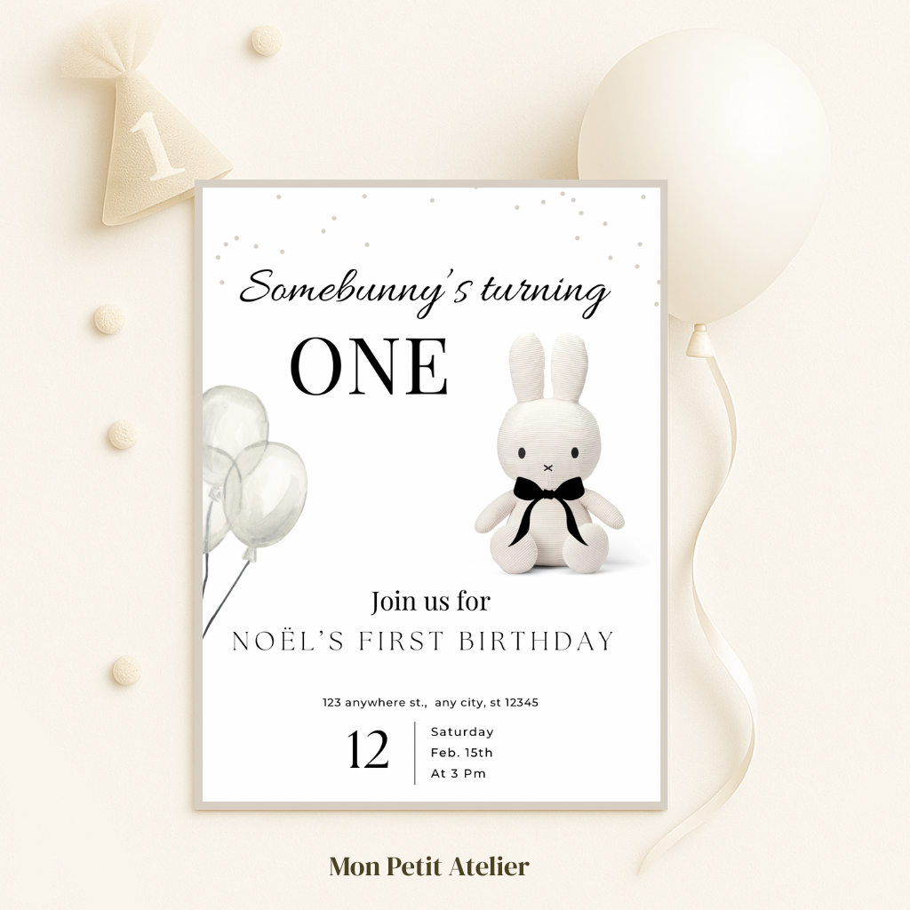 Somebunny’s turning one | uitnodiging