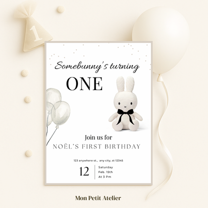 Somebunny’s turning one | uitnodiging