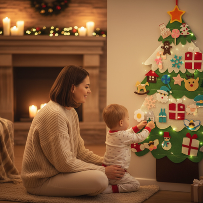 DIY Vilten Kerstboom met lichtjes