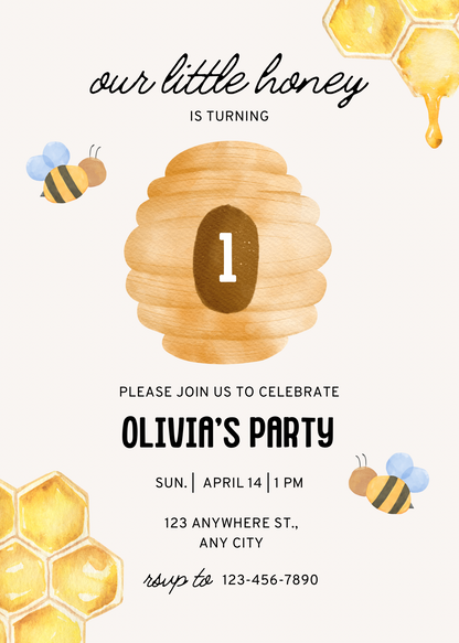 Our little honey | uitnodiging