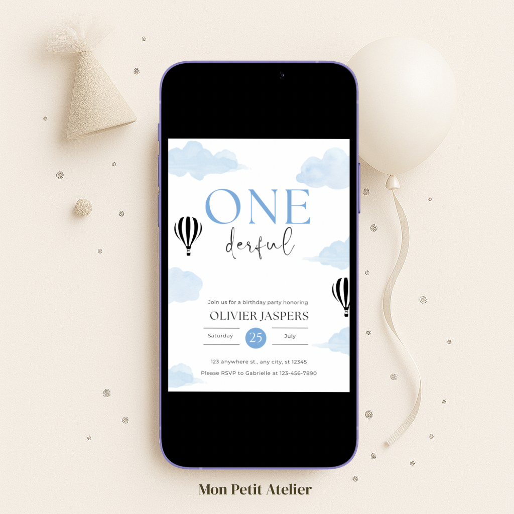 Onederful luchtballon | uitnodiging