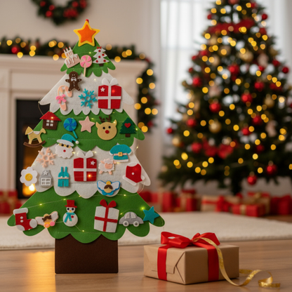 DIY Vilten Kerstboom met lichtjes