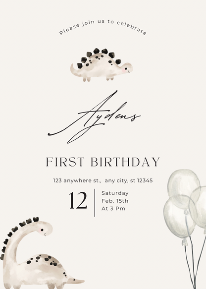 Dino beige | uitnodiging