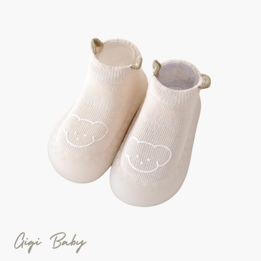 Anti slip warme slofjes met beertjes