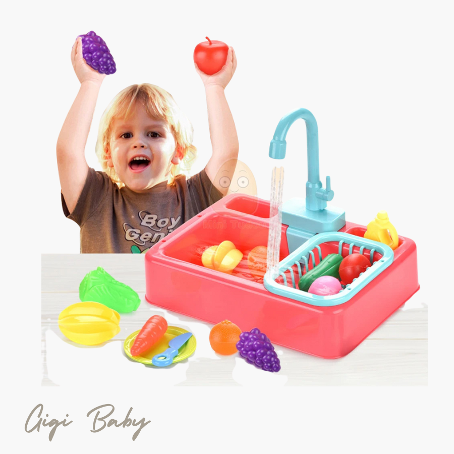 Mini kinderwasbak met stromend water
