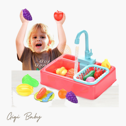 Mini kinderwasbak met stromend water