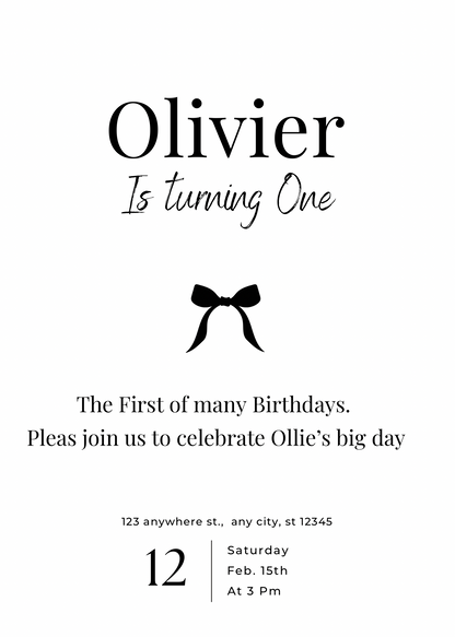 Little black bow | uitnodiging