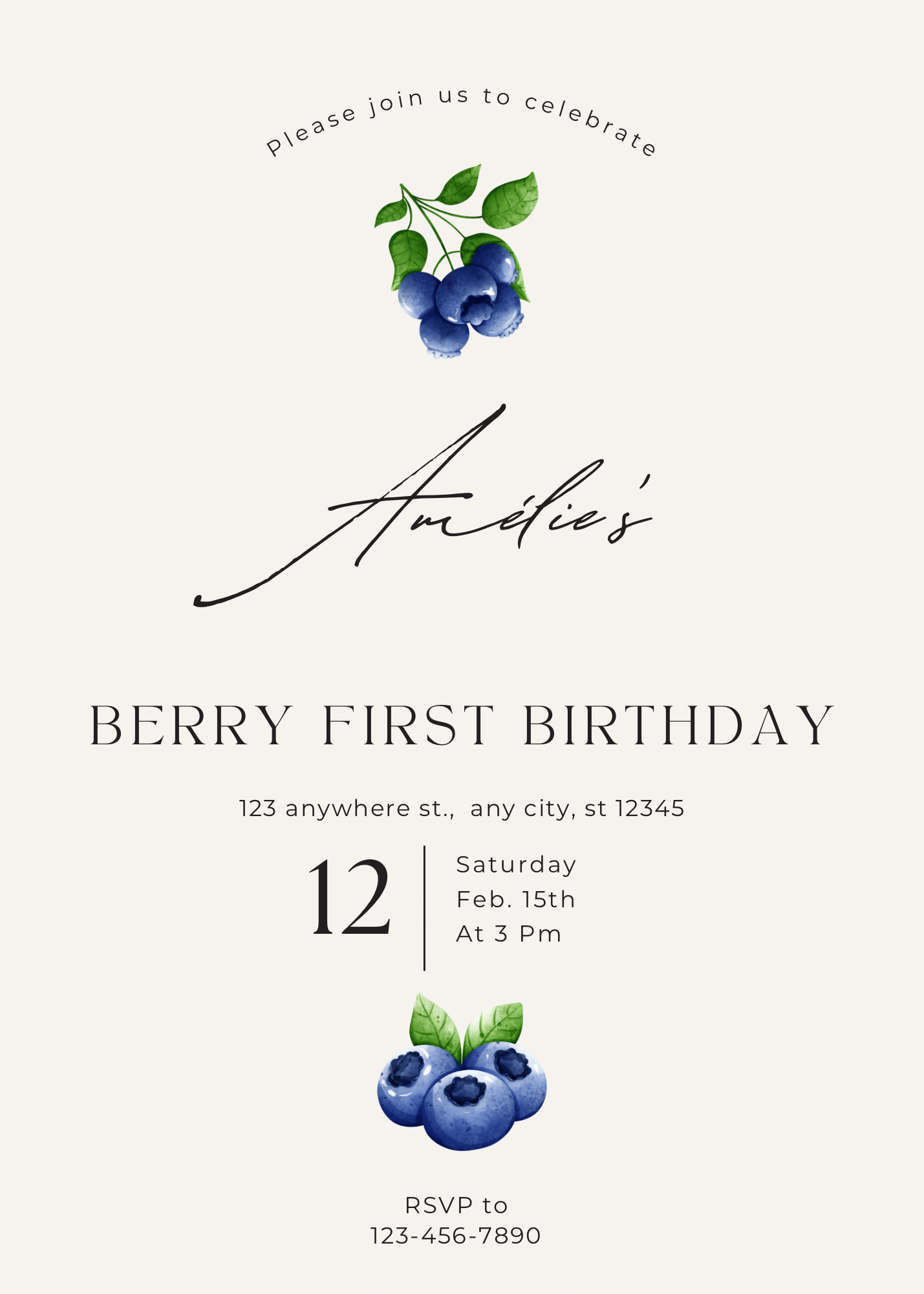 Blueberry | uitnodiging