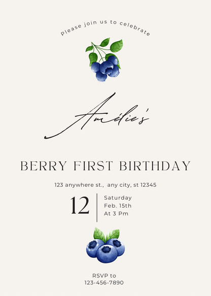 Blueberry | uitnodiging