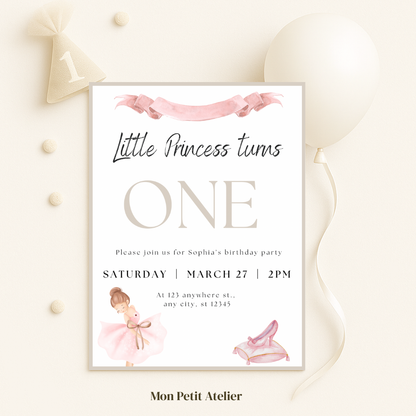 Princess turns one | uitnodiging