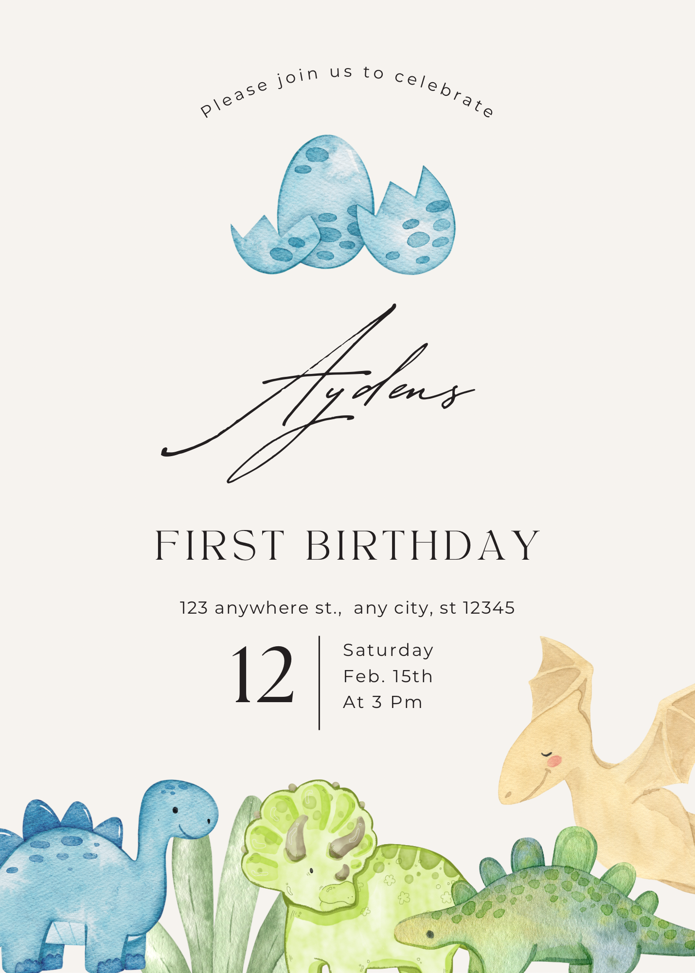 Dino feestje | uitnodiging