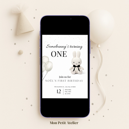 Somebunny’s turning one | uitnodiging
