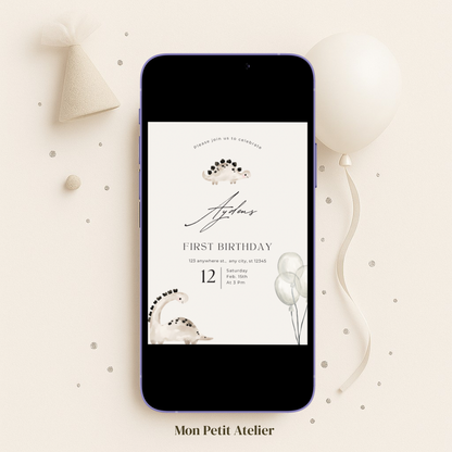 Dino beige | uitnodiging